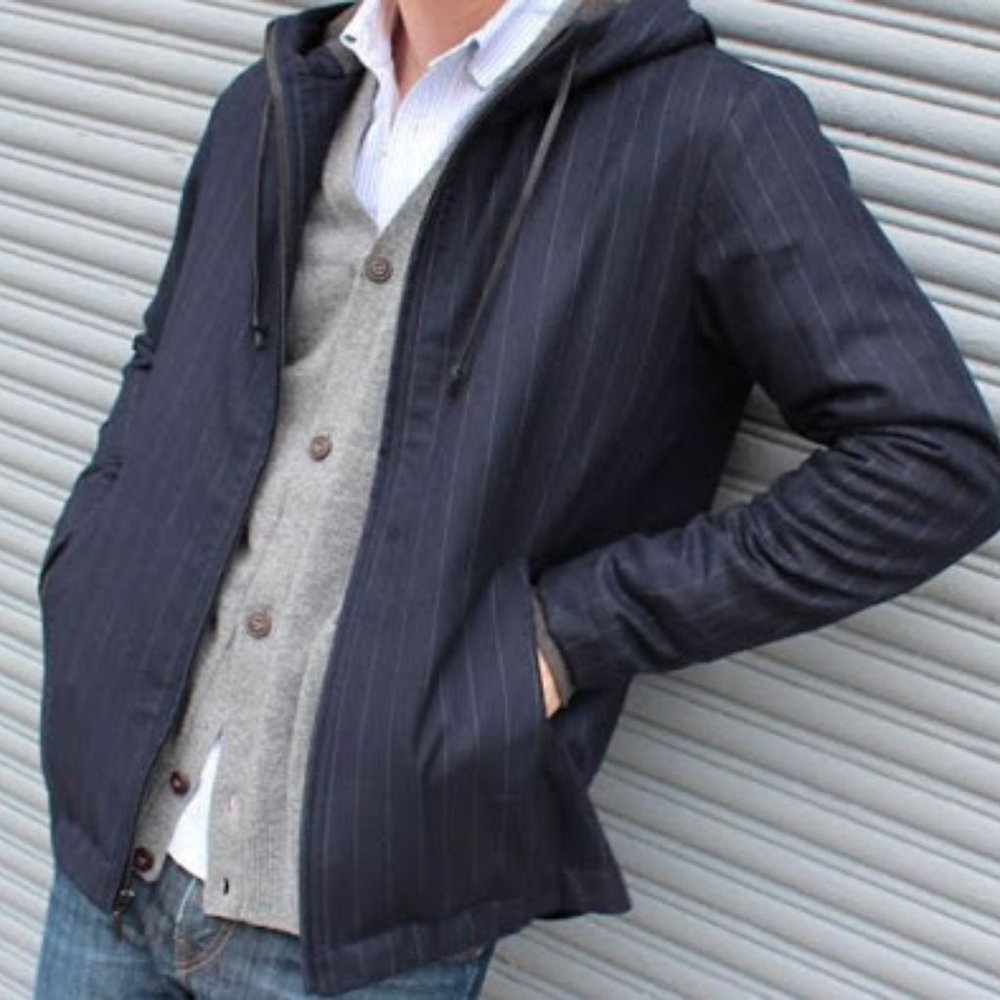 Betabrand Executive Hoodie - Pinstripe